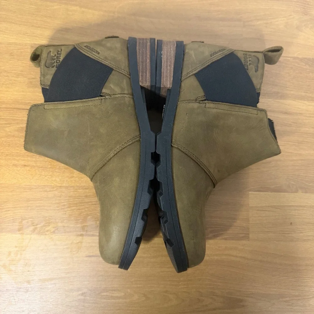 Sorel Emelie Waterproof Leather Chelsea‎ Boot Camel Brown 1749291 Womens 7